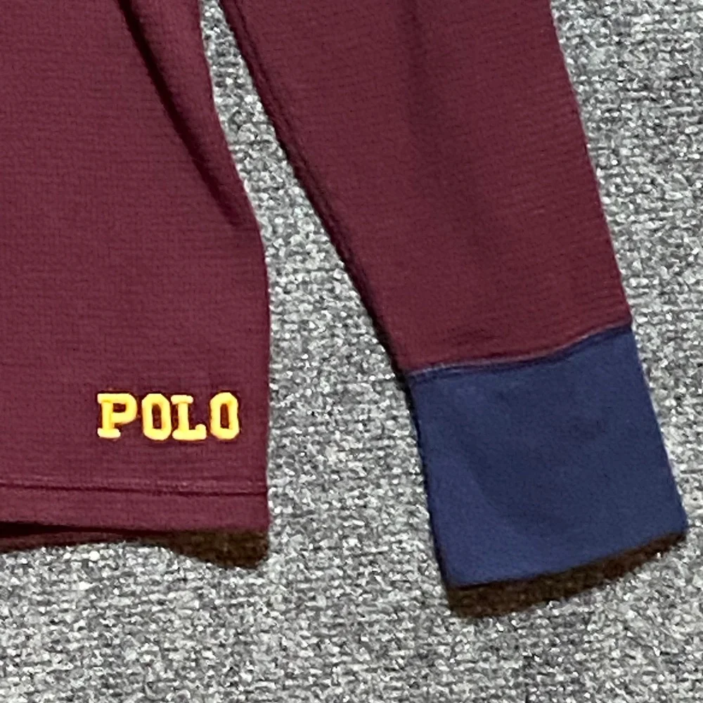 Polo Ralph Lauren Mens L/G Burgundy Long Sleeve Thermal‎ Sleep Shirt Patch Logo